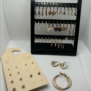 Mixed Earrings Lot/Bundle & Earring Holder